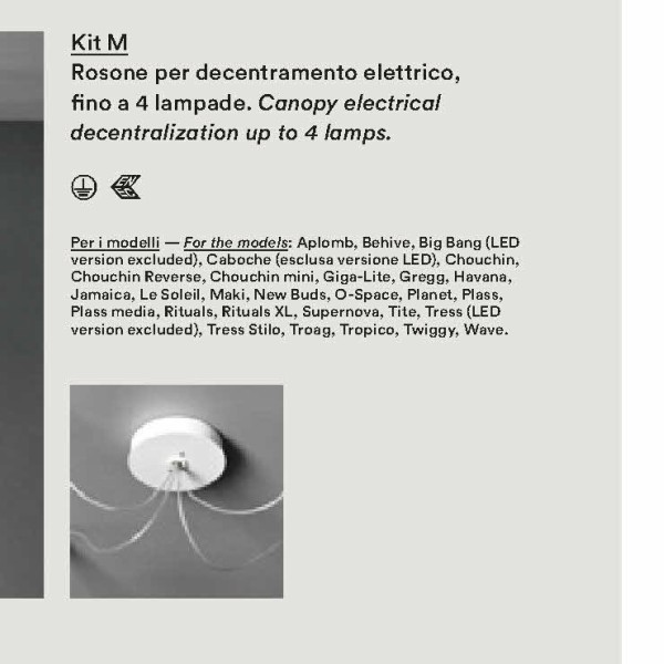 kit di decentramento elettrico tipo M, fino a 4 lampade di Foscarini