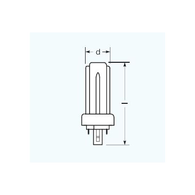 Fluorescente Ralux Trio/E 26W/830 attacco GX24Q-3. dimensioni d:49mm e I: 131mm