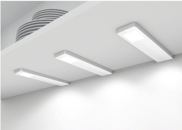 faretto a led Key-Panel senza interruttore, installazione sottopensile/ripiano, nel colore bianco