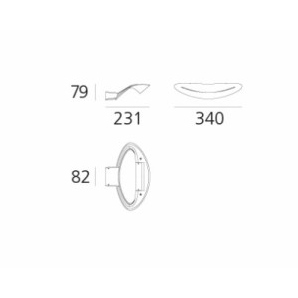 Mesmeri led parete misure cm.34 x cm.9,2 x h cm.7,9