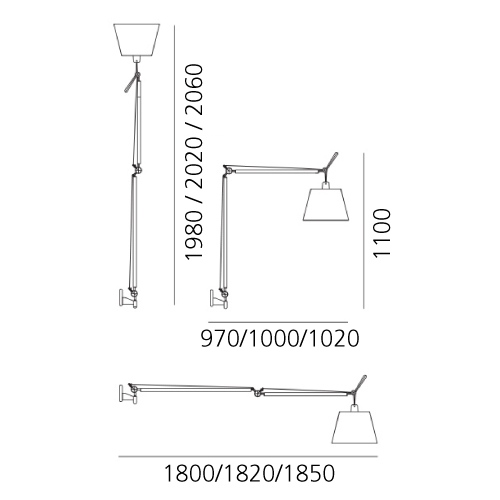 Tolomeo Mega Led di Artemide, dimensioni.