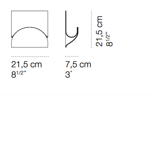 Incontro parete/soffitto misure: cm.21,5 x h.cm.21,5 x cm.7,5