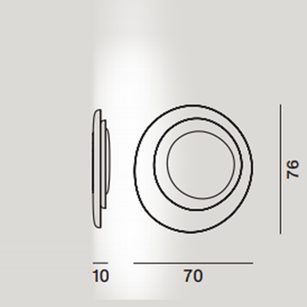 Bahia Led dimmerabile dimensioni 76 cm x 70 cm, h.10 cm