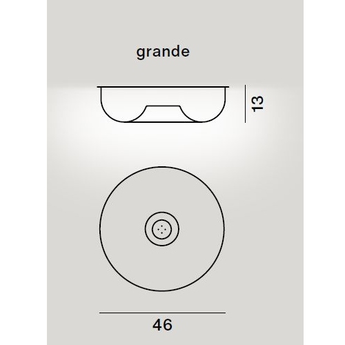 Circus grande lampada da plafone, dimensioni diam. 46 cm, h. 12 cm.