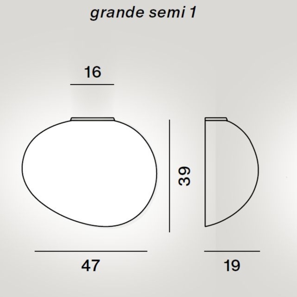 Gregg grande semi 1 di Foscarini dimensioni: 47 cm, 16 cm x h. 39 cm x sp. 19 cm.