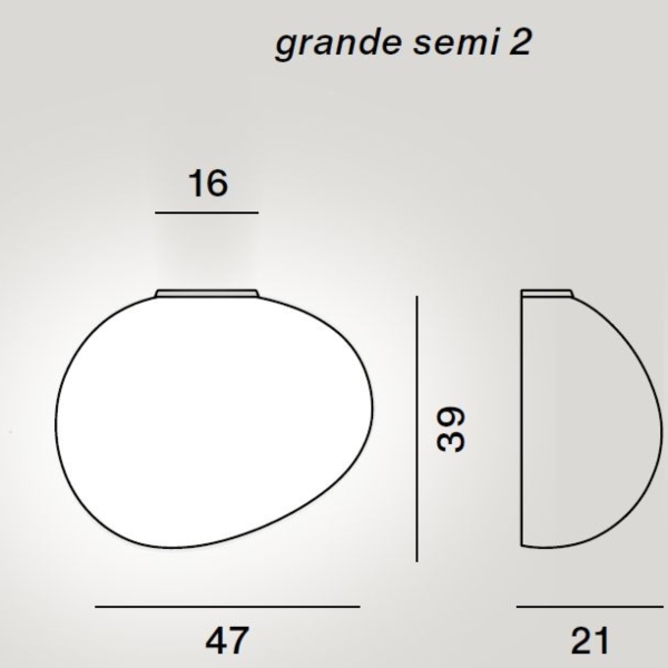 Gregg grande semi 2 di Foscarini dimensioni: 47 cm, 16 cm x h. 39 cm x sp. 21 cm.