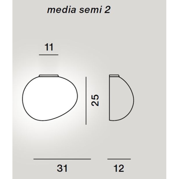 Gregg Media semi 2 di Foscarini dimensioni: 31 cm, 11 cm x h. 25 cm x sp. 14 cm.