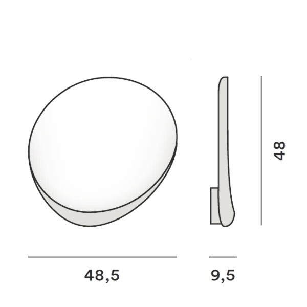 Lake parete di Foscarini dimensioni: diametro cm 48/48,5 x cm.9,5