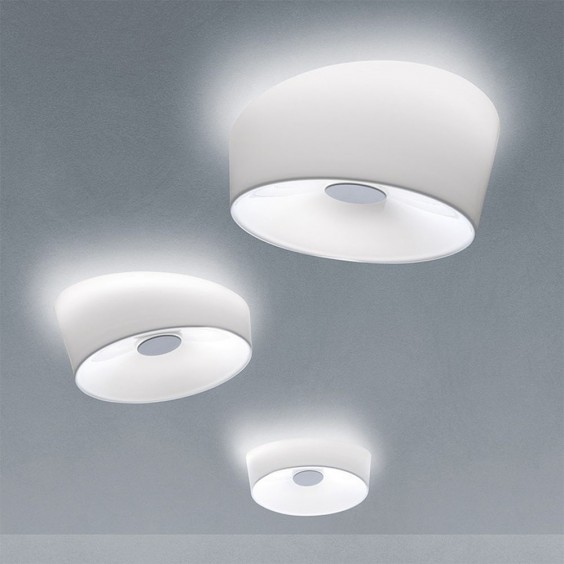 Lumiere XXS G9 parete/soffitto in vetro bianco.