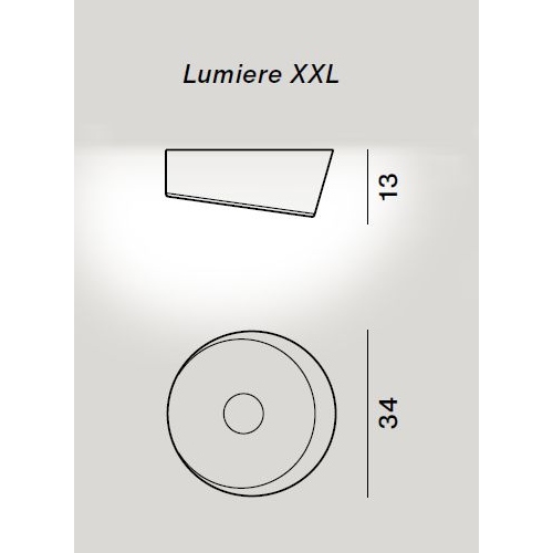 Lumiere XXL G9 parete/soffitto, dimensioni: diam. 34 cm h. 14 cm
