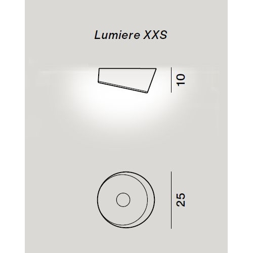 Lumiere XXS G9 parete/soffitto dimensioni: diam. cm.25 h. cm.10