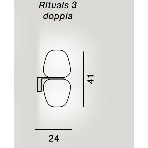 Ritual 3 doppia di Foscarini dimensioni: cm 41 x cm 24