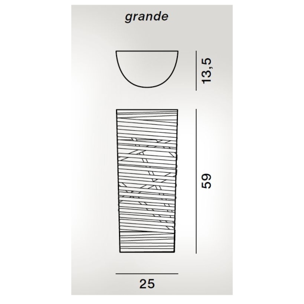 Tress grande parete di Foscarini dimensioni: 59 cm x 25 cm x 13,5 cm