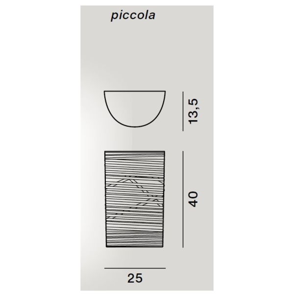 Tress piccola parete di Foscarini dimensioni: 40 cm x 25 cm x 13,5 cm