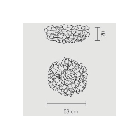 Clizia medium parete/soffitto misure diametro cm.53 x h cm.20