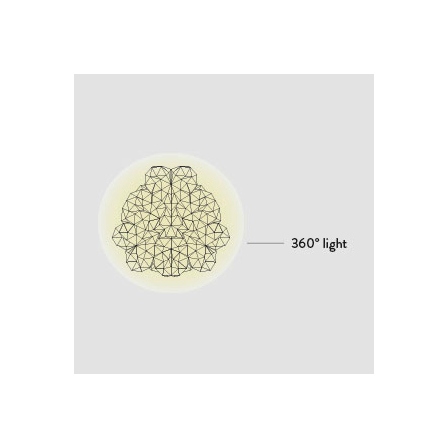 Drusa ceiling/wall luce diffusa 360°. Lampadine led 4 x 12w E27 (escluse)