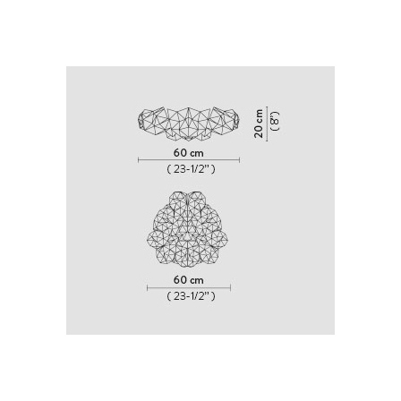 Drusa ceiling/wall misure diametro cm.60 x h.cm.20