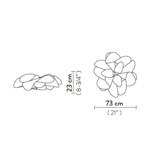 Étoile parete/soffitto misure diametro cm.73xh. cm.23