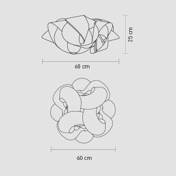 Fabula large da parete/soffitto, dimensioni cm.60 x cm.60 x h cm.25