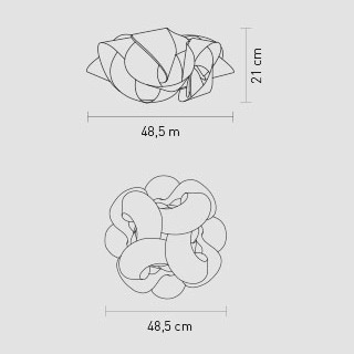 Fabula da parete/soffitto, dimensioni cm.48,5 x cm.48,5 x cm.21 di altezza