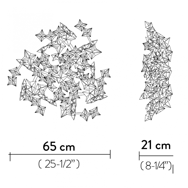 Hanami ceiling/wall misure cm.65 x cm.65 x h cm.21