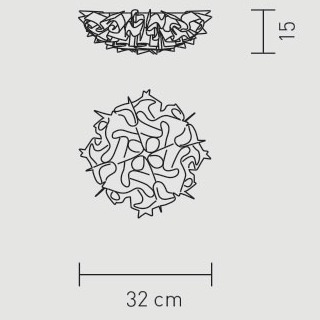 Veli mini parete/soffitto misure: diametro cm.32 x h.cm.15