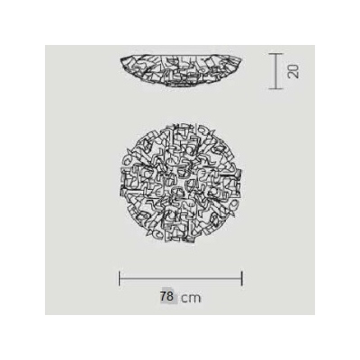 Veli Couture large ceiling/wall diametro cm.76 x h. cm.20