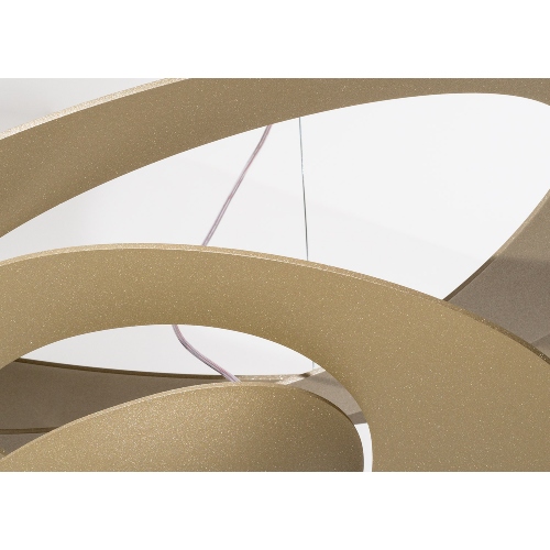 Pirce led sospensione, particolare del diffusore nella finitura oro