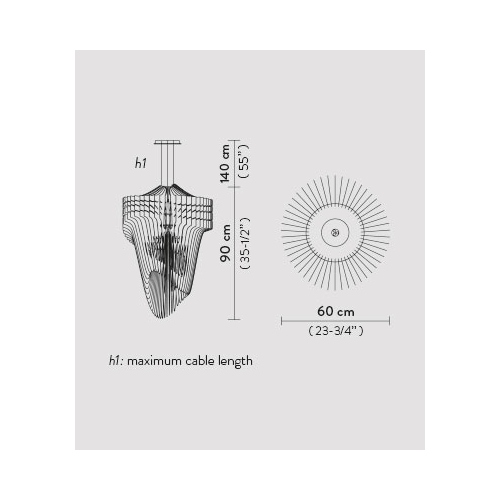 Aria transparent medium sospensione diametro cm.60 x h cm.90