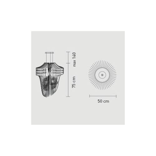 Aria small gold sospensione diametro cm.50 x h cm.75