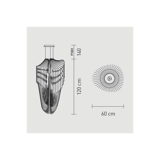 Avia large sospensione dimensioni cm.60 x h cm.120