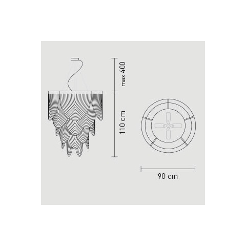 Ceremony large sospensione diametro cm.90 x h cm.115