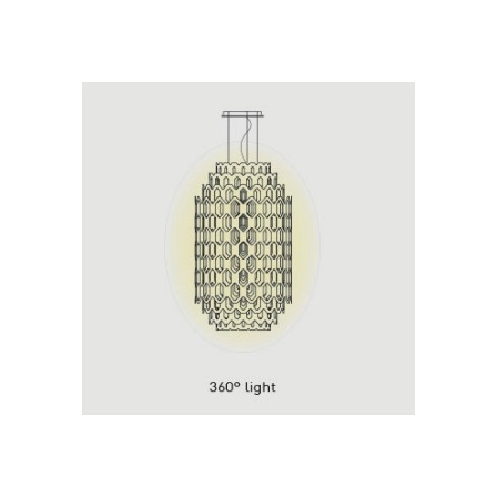 Chantal medium sospensione luce diffusa 360°. Lampadina led 70w 220v 8.000 lumen 2700k