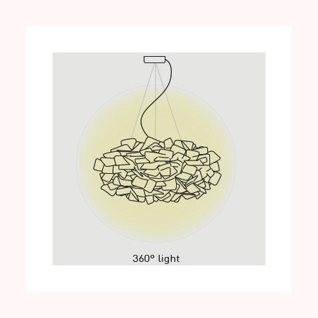 Clizia large sospensione luce diffusa 360°. Lampadine: led 4 x 12w E27 (escluse)
