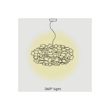 Clizia medium sospensione luce diffusa 360°. Lampadina led 2 x 12w E27  (escluse)