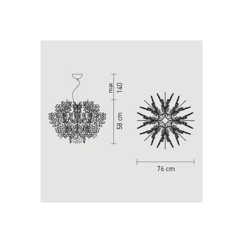 Fiorella sospensione diametro cm.76 x h cm.58