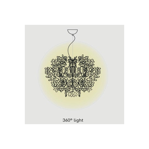 Fiorella mini sospensione luce diffusa 360°.lampadina led 12w E27