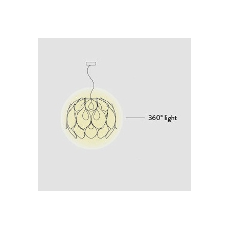 Flora medium sospensione, luce diffusa 360°. Lampadine: led 3 x 12w E27  (escluse)