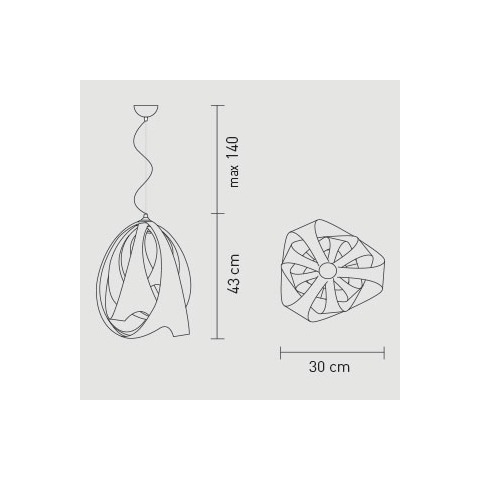 Goccia sospensione diametro cm.30 x h cm.43