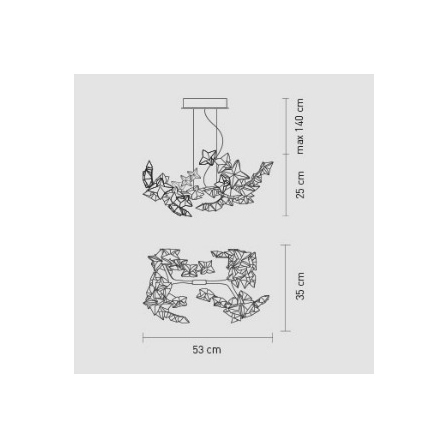 Hanami small sospensione misure cm.53 x cm.35 x cm.25