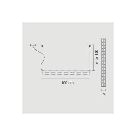 Hugo sospensione lunghezza massima cm.100 x diam. cm.9 - lughezza massima cavo di sostegno cm.140