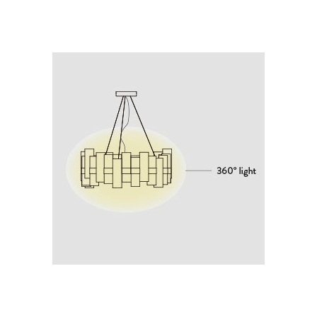 La Lollo large sospensione luce diffusa 360°. Led 80w 220vac/24vcd 9000lm 2700k integrato dimmerabile