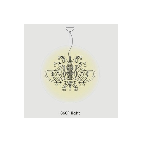 Medusa sospensione luce diffusa 360°. lampadina led 12w E27 (esclusa)