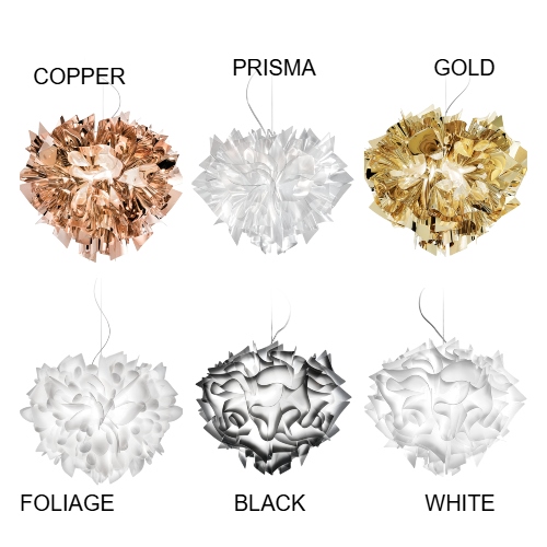 finiture Veli large sospensione: copper, prisma, gold. foliage, black e white