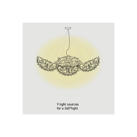 Veli 7 sospensione luce diffusa 360°. Lampadine led 9 x 12w E27 (escluse)