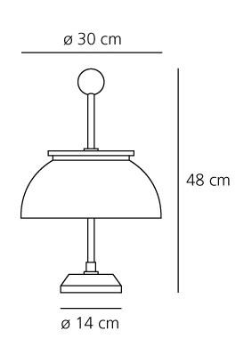 Alfa lampada da tavolo misure diametro cm.30(base cm.14) x h. cm.48