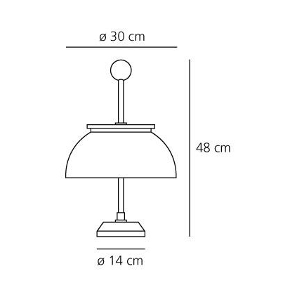 Alfa lampada da tavolo misure diametro cm.30(base cm.14) x h. cm.48