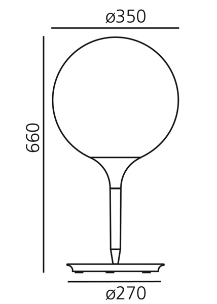 Castore lampada da tavolo misure diametro cm.35xh.cm.66