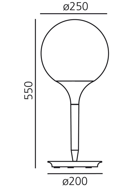 Castore tavolo misure diametro cm.25 x h. cm.55
