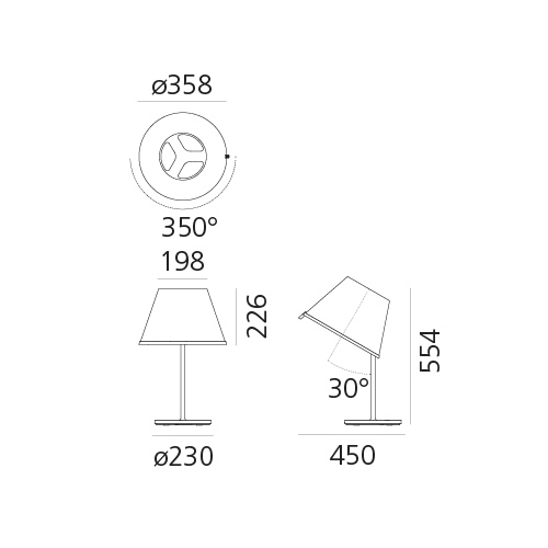 Choose lampada da tavolo misure diametro cm.35.8 x h.55,4